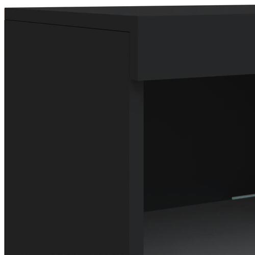 Skænk med LED-lys 162x37x100 cm sort