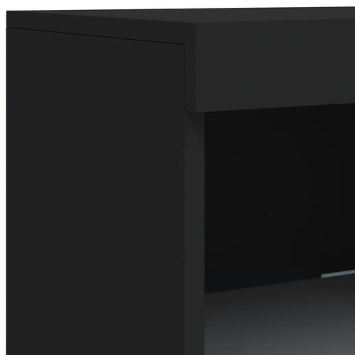 Skænk med LED-lys 162x37x100 cm sort