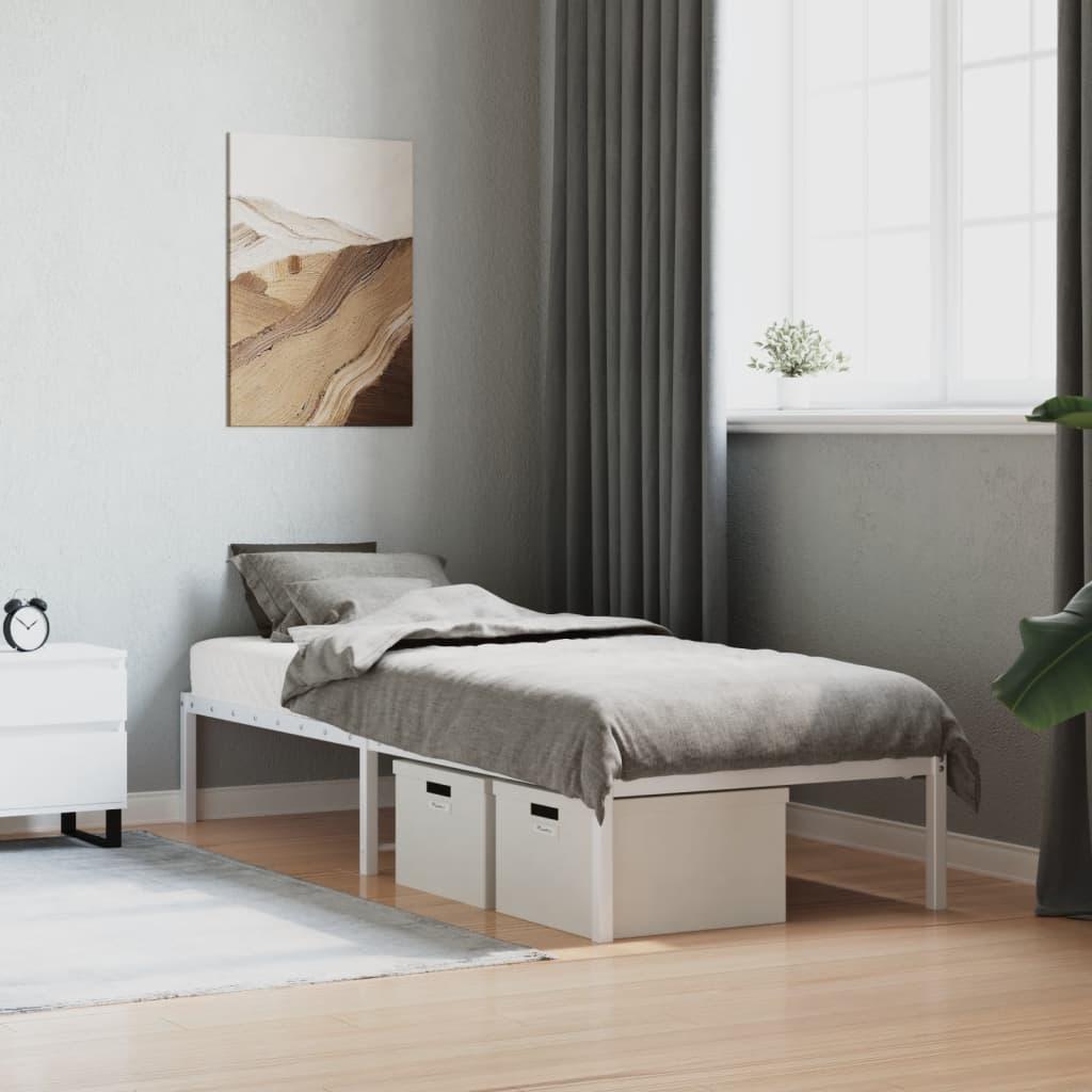 Sengeramme 80×200 cm i metal - hvid, klassisk og robust
