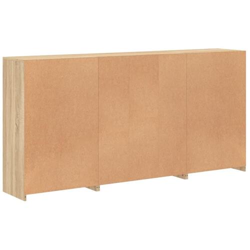 Skænk med LED-lys 202x37x100 cm sonoma-eg