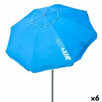Parasol Aktive UV50 Ø 200 cm Blå Polyester Aluminium 200 x 198,5 x 200 cm (6 enheder)