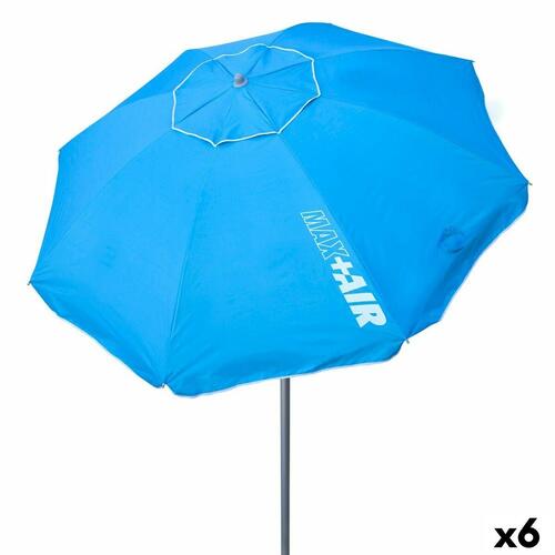 Parasol Aktive UV50 Ø 200 cm Blå Polyester Aluminium 200 x 198,5 x 200 cm (6 enheder)