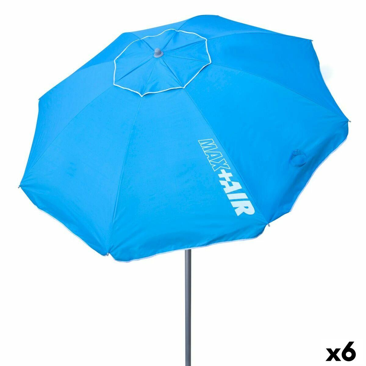 Parasol Aktive UV50 Ø 200 cm Blå Polyester Aluminium 200 x 198,5 x 200 cm (6 enheder)