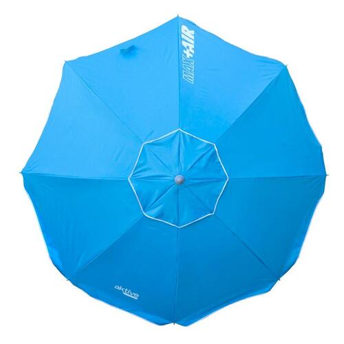 Parasol Aktive UV50 Ø 200 cm Blå Polyester Aluminium 200 x 198,5 x 200 cm (6 enheder)