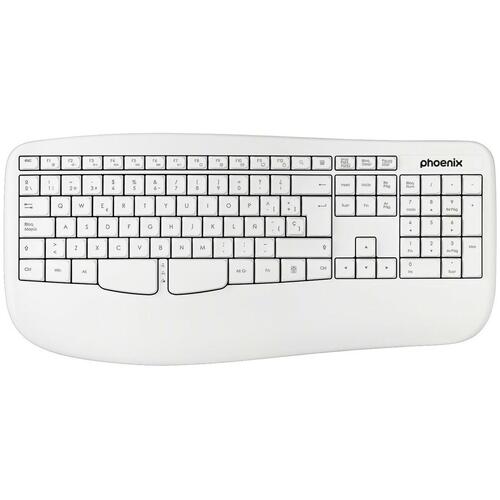 Trådløst tastatur Phoenix K201 Hvid Spansk qwerty