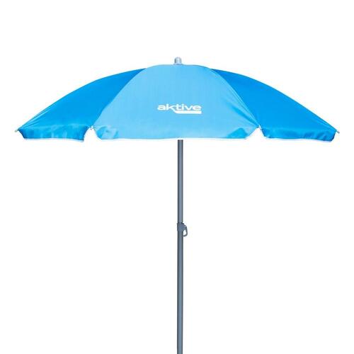 Parasol Aktive UV50 Ø 180 cm Blå Polyester Aluminium 180 x 187,5 x 180 cm (12 enheder)