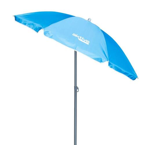 Parasol Aktive UV50 Ø 180 cm Blå Polyester Aluminium 180 x 187,5 x 180 cm (12 enheder)
