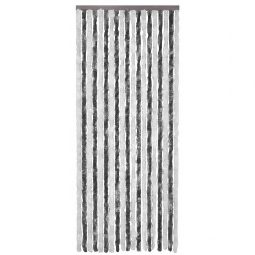 Insektgardin i chenille - grå/hvid 90 × 220 cm