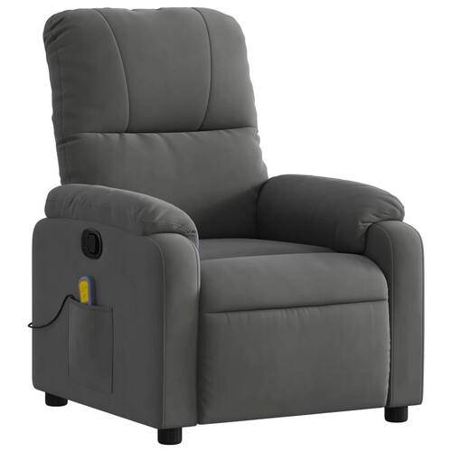 Massagestol mikrofiberstof mørkegrå