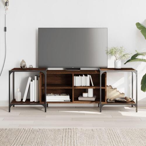 Tv-bord 153x37x50 cm konstrueret træ brun egetræsfarve