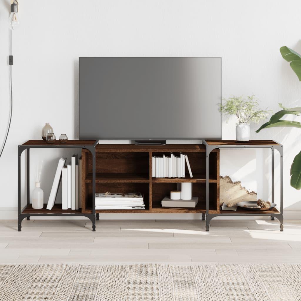 Tv-bord 153x37x50 cm konstrueret træ brun egetræsfarve
