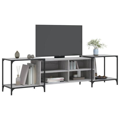 Tv-bord 203x37x50 cm konstrueret træ grå sonoma-eg