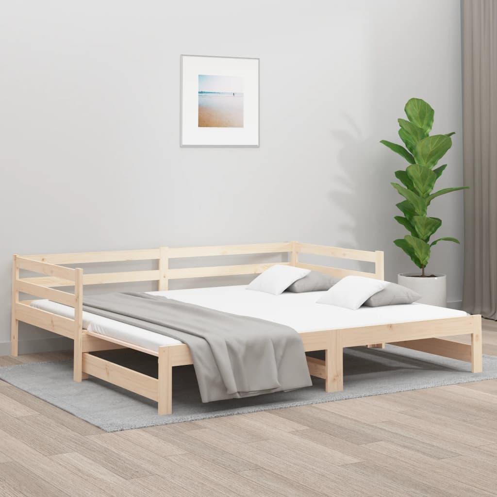 Daybed med udtræk 80x200 cm massivt fyrretræ