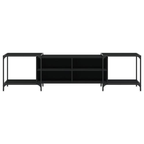 Tv-bord 203x37x50 cm konstrueret træ sort