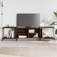 Tv-bord 203x37x50 cm konstrueret træ brun egetræsfarve
