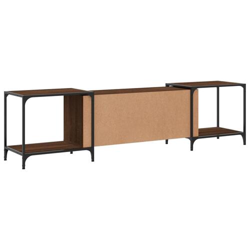 Tv-bord 203x37x50 cm konstrueret træ brun egetræsfarve