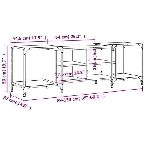 Tv-bord 153x37x50 cm konstrueret træ sonoma-eg