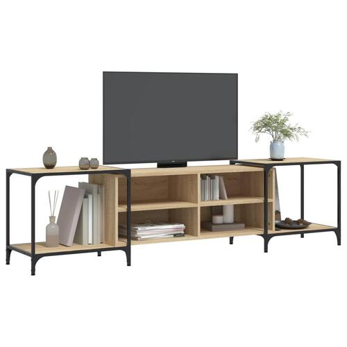 Tv-bord 203x37x50 cm konstrueret træ sonoma-eg