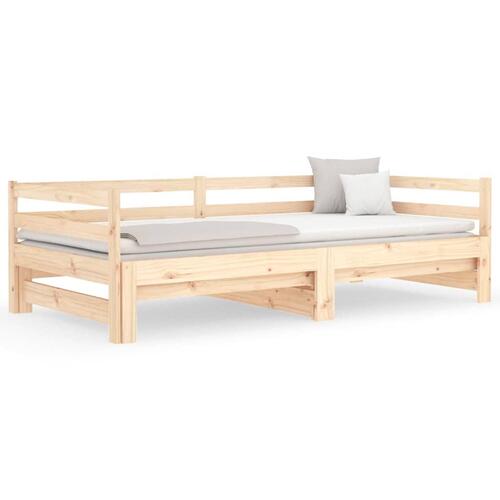 Daybed med udtræk 90x200 cm massivt fyrretræ