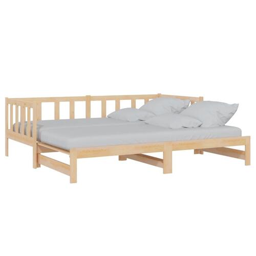 Daybed med udtræk 90x200 cm massivt fyrretræ