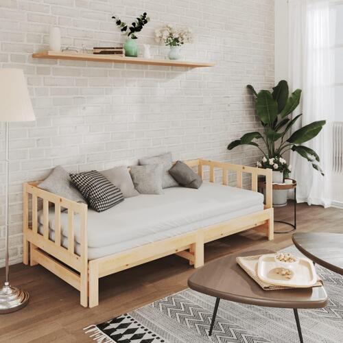 Daybed med udtræk 90x200 cm massivt fyrretræ