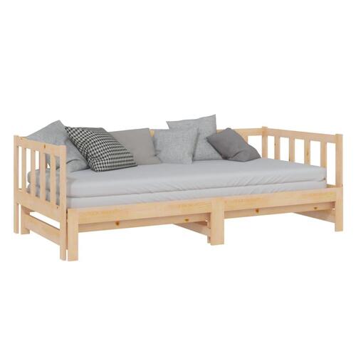 Daybed med udtræk 90x200 cm massivt fyrretræ