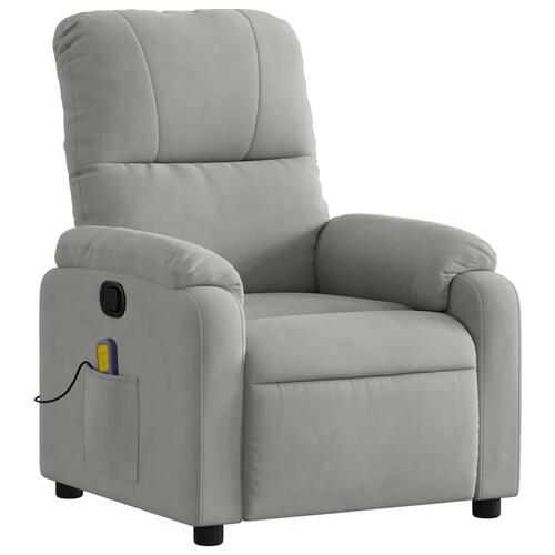Massagestol mikrofiberstof lysegrå