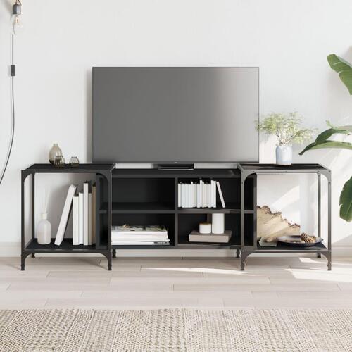 Tv-bord 153x37x50 cm konstrueret træ sort