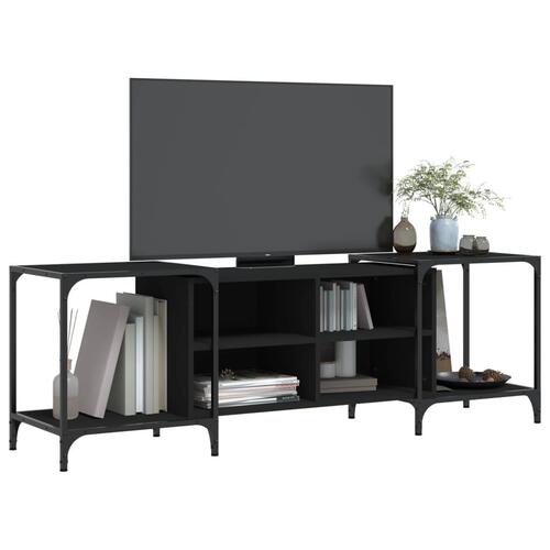 Tv-bord 153x37x50 cm konstrueret træ sort