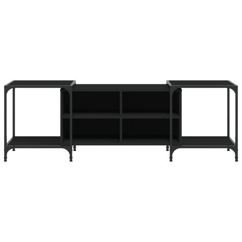 Tv-bord 153x37x50 cm konstrueret træ sort