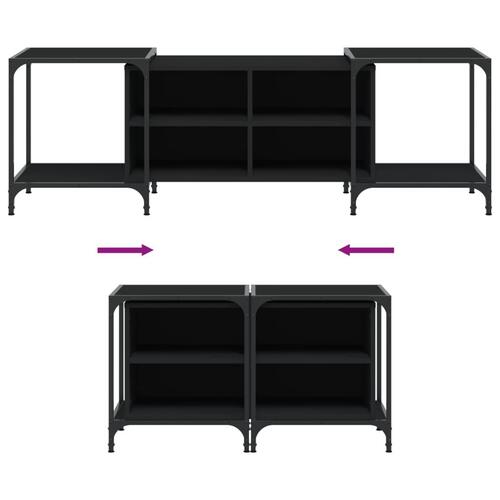 Tv-bord 153x37x50 cm konstrueret træ sort