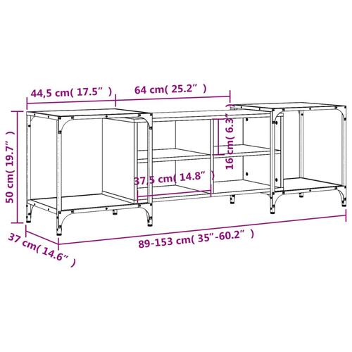 Tv-bord 153x37x50 cm konstrueret træ sort
