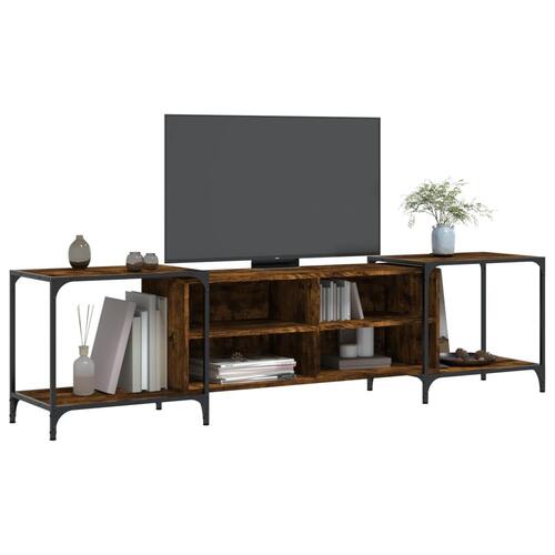 Tv-bord 203x37x50 cm konstrueret træ røget egetræsfarve