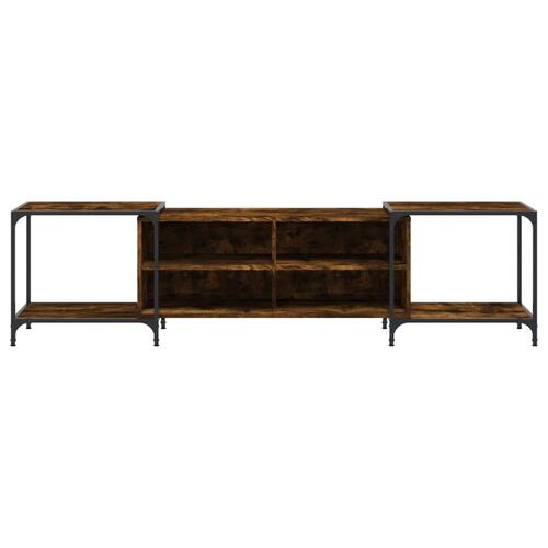 Tv-bord 203x37x50 cm konstrueret træ røget egetræsfarve