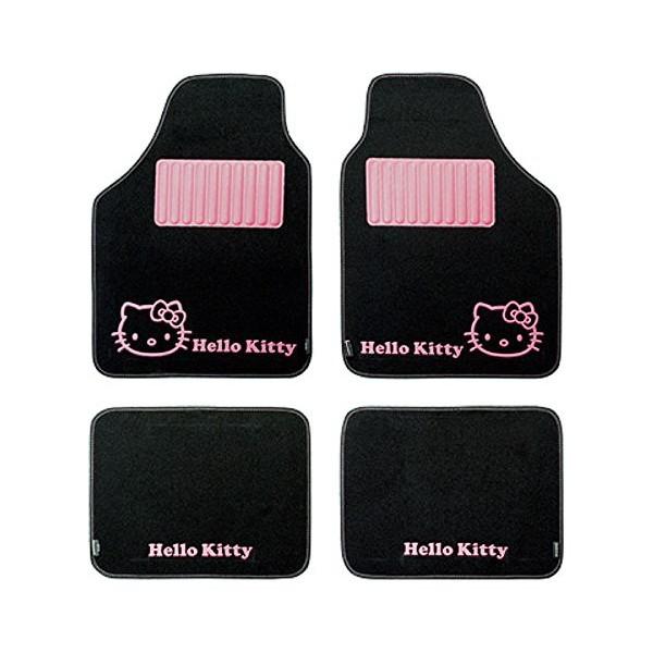 Bil gulvmåtte sæt Hello Kitty KIT3013 Universal Sort Pink (4 stk)
