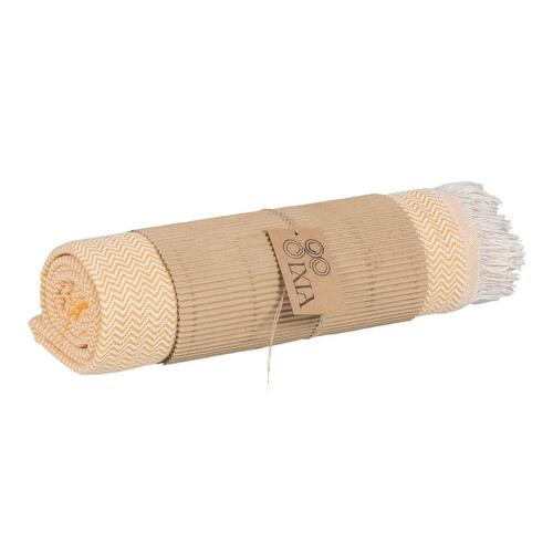 Sengetæppe (vattæppe) Beige Sennep (OUTLET A+)