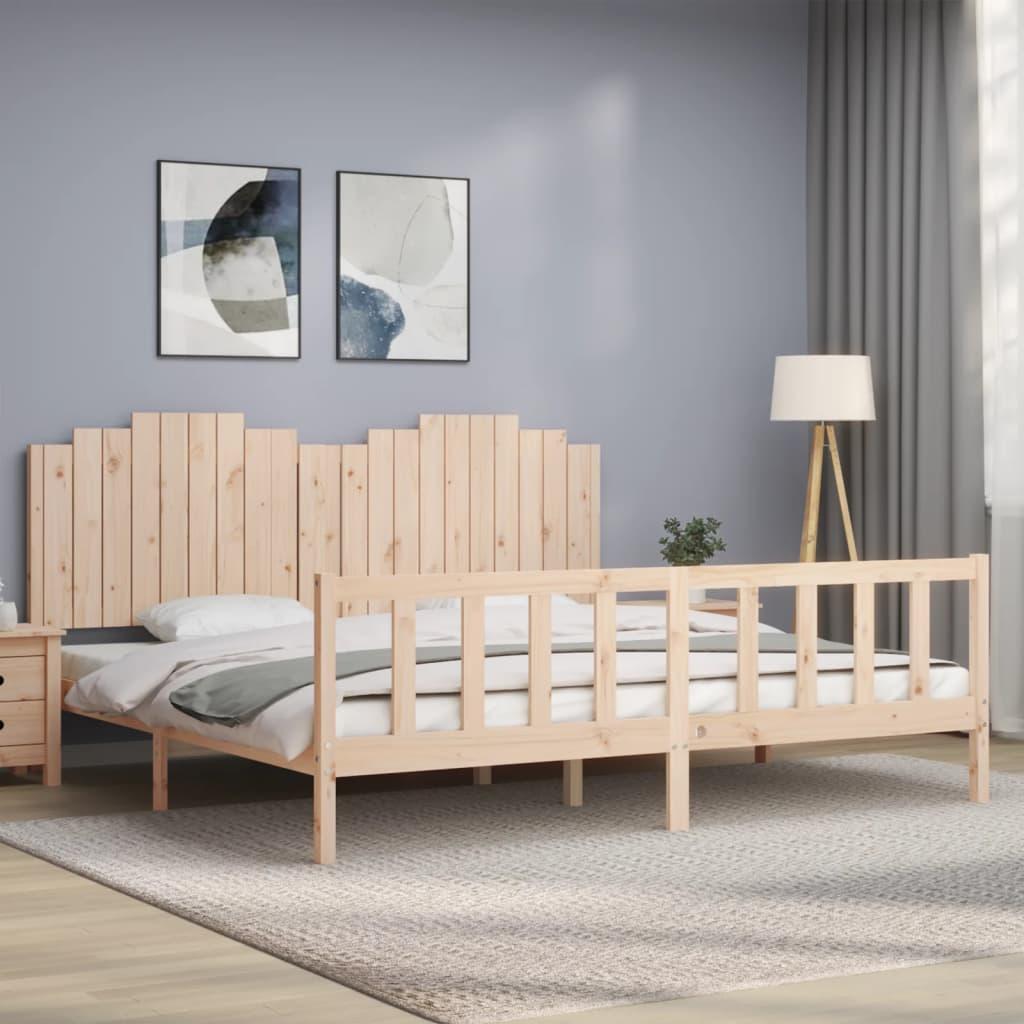 Sengeramme uden madras 200x200 cm massivt fyrretræ