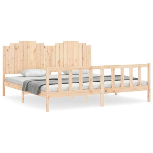 Sengeramme uden madras 200x200 cm massivt fyrretræ