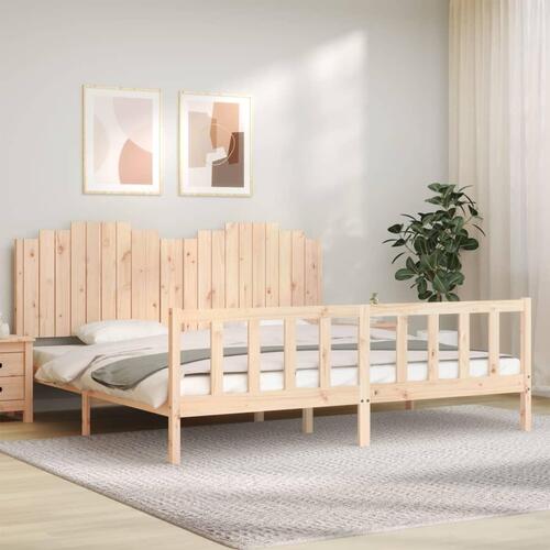 Sengeramme uden madras 200x200 cm massivt fyrretræ