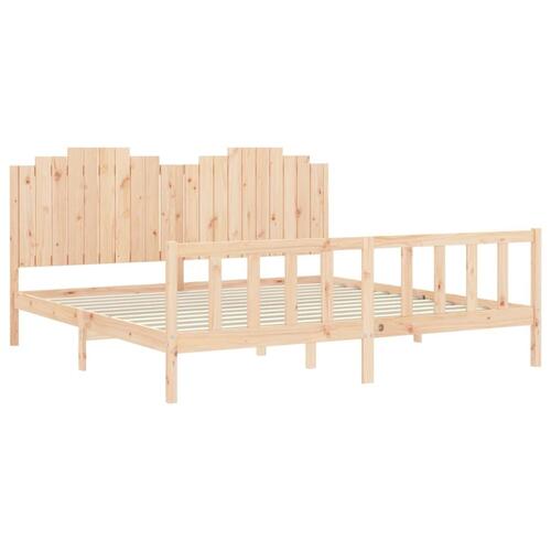 Sengeramme uden madras 200x200 cm massivt fyrretræ