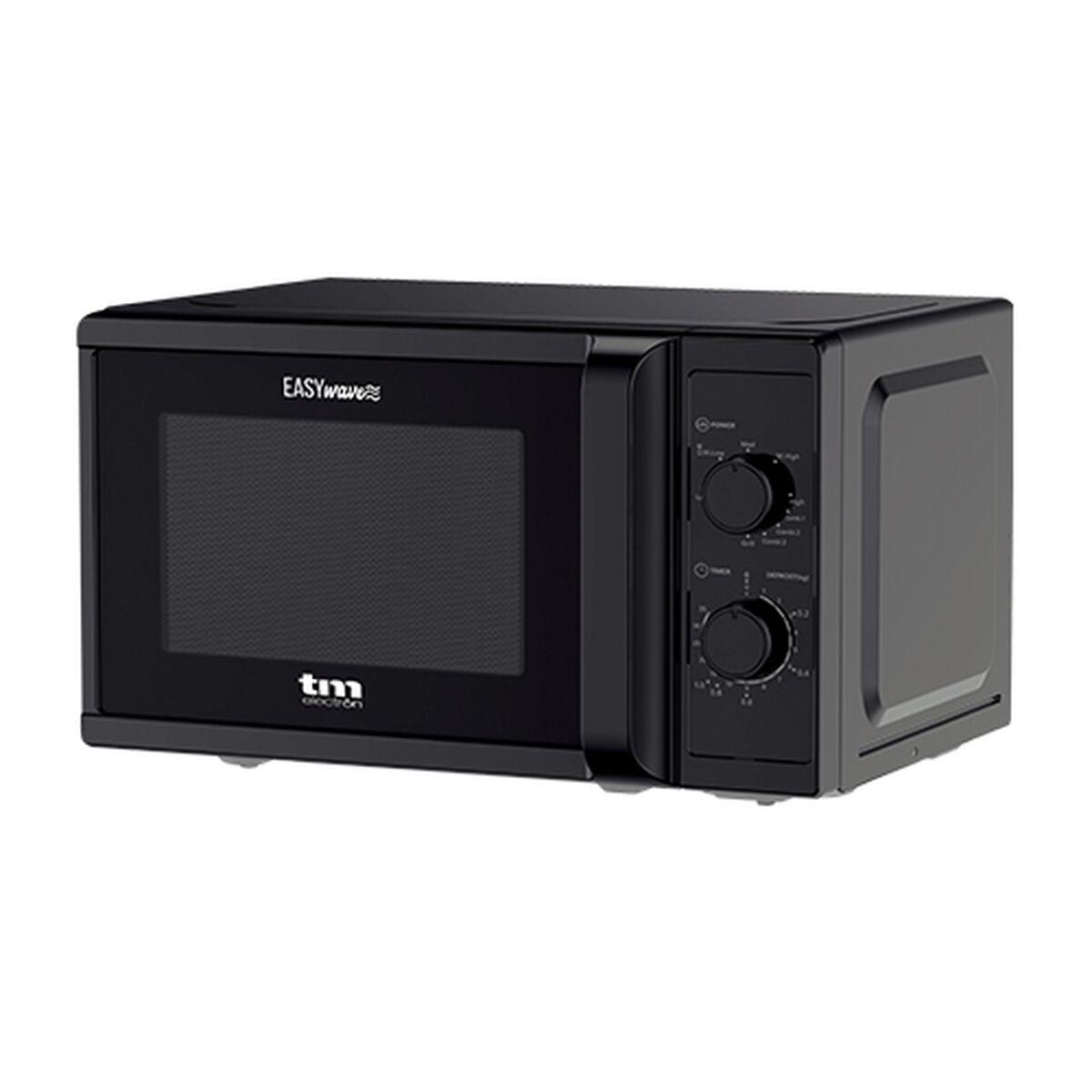 Mikrobølgeovn med Grill TM Electron Sort 700 W 20 L