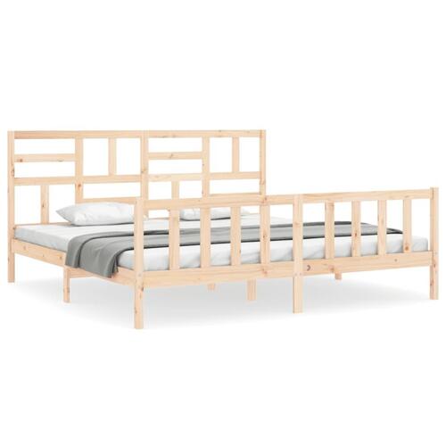 Sengeramme med sengegavl Super King Size massivt træ