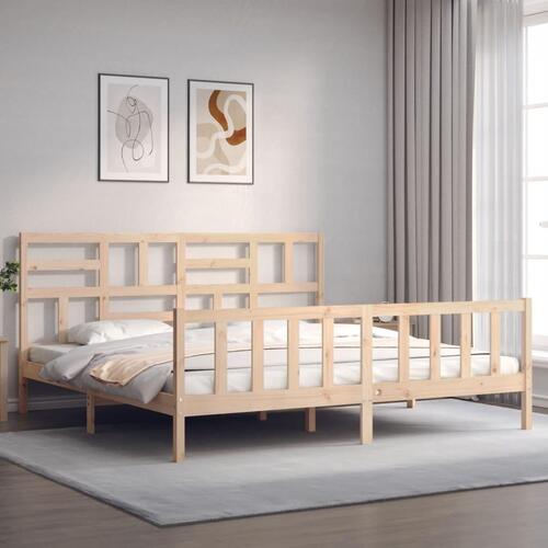 Sengeramme med sengegavl Super King Size massivt træ