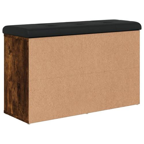 Skobænk 82x32x50 cm konstrueret træ røget egetræsfarve
