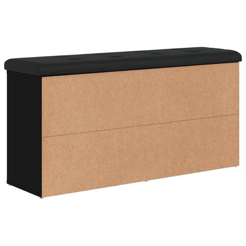 Skobænk 102x32x50 cm konstrueret træ sort