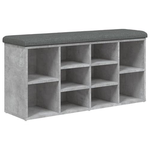 Skobænk 102x32x50 cm konstrueret træ betongrå