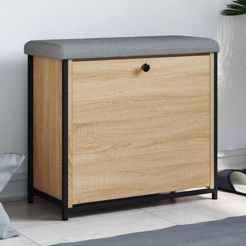 Skobænk med vippeskuffe 62x32x56 cm sonoma-eg