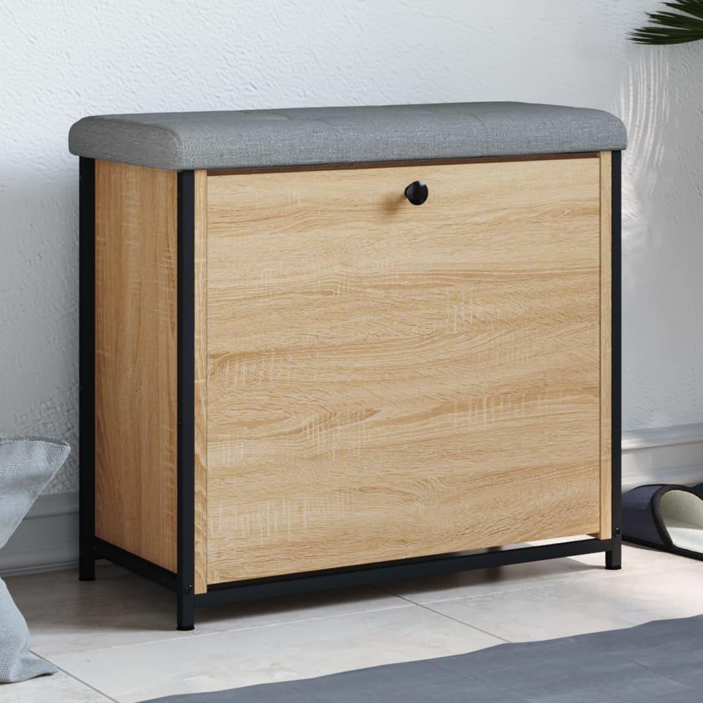 Skobænk med vippeskuffe 62x32x56 cm sonoma-eg