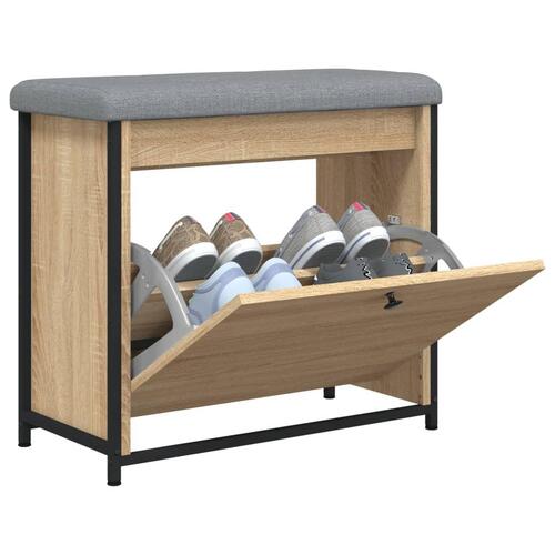 Skobænk med vippeskuffe 62x32x56 cm sonoma-eg