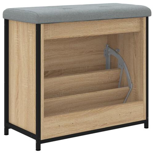 Skobænk med vippeskuffe 62x32x56 cm sonoma-eg